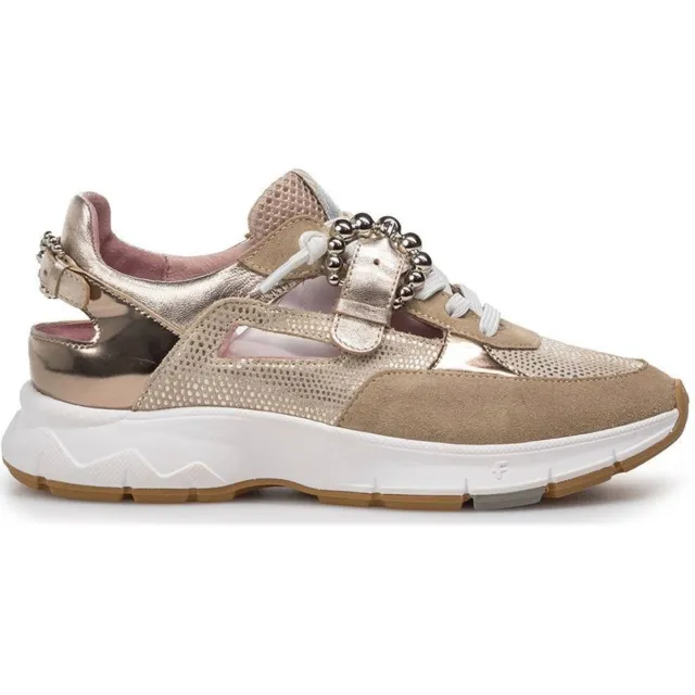 Floris Van Bommel Daysi 08.03 suède sneakers goud