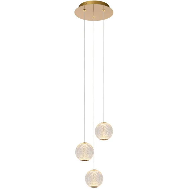 Lucide CINTRA - Hanglamp - Ø 25 cm - LED Dimb. - 3x4,7W 2700K - Transparant