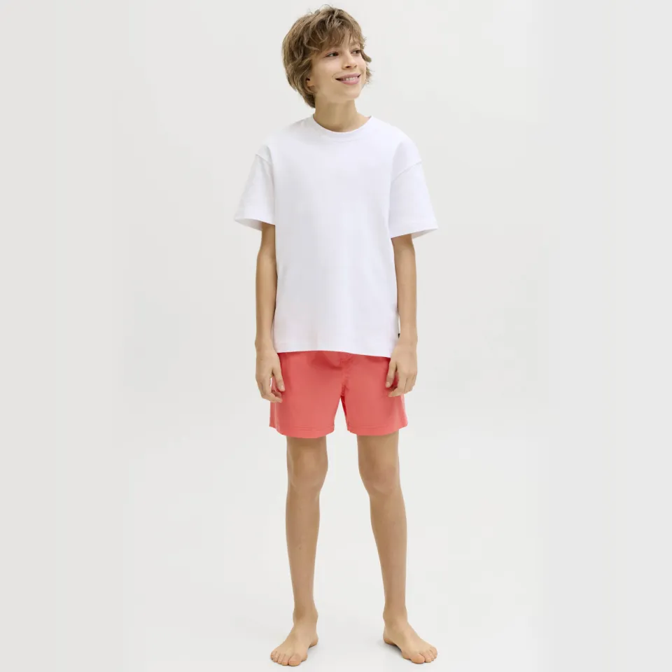 Jack & Jones JUNIOR zwemshort koraalrood