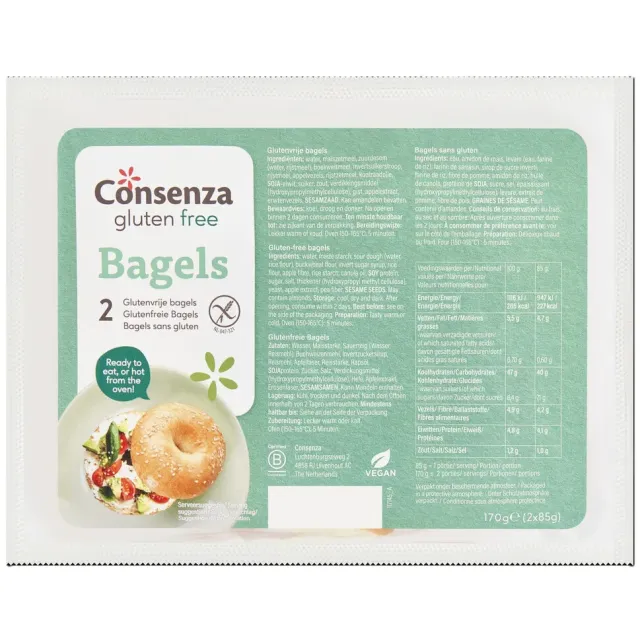 Consenza Bagels Glutenvrij 170 gr