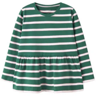 NAME IT MINI gestreepte longsleeve groen Groen / wit