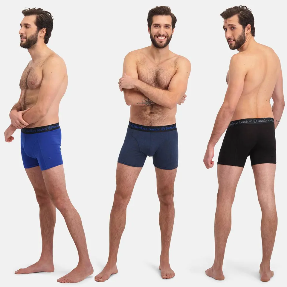 Bamboo Basics boxershort Rico met bamboe (set van 3) blauw/donkerblauw/zwart, foto 4