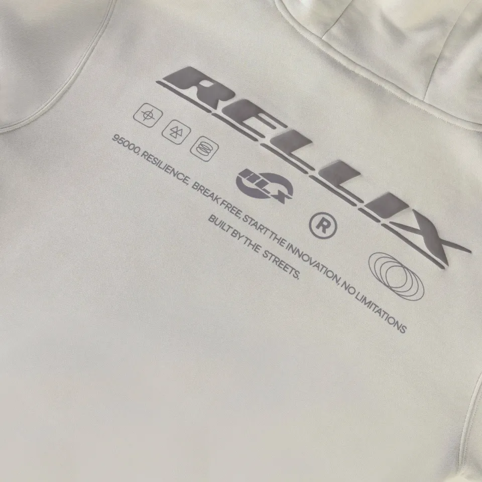 Rellix oversized hoodie met backprint - lichtgrijs, foto 6