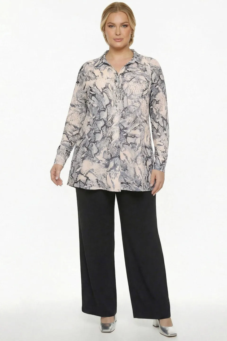 Yoek Viperine blouse slangenprint beige, foto 3