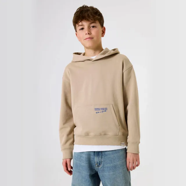 Garcia hoodie met backprint beige