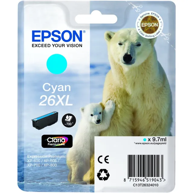 Epson 26XL cyaan (Origineel Hoge Capaciteit), foto 2