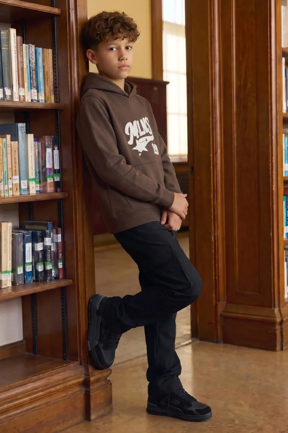 Malelions hoodie met print - donkerbruin, foto 4