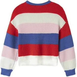 NAME IT KIDS trui rood gebreid Meisjes Acryl Ronde hals Streep, foto 2