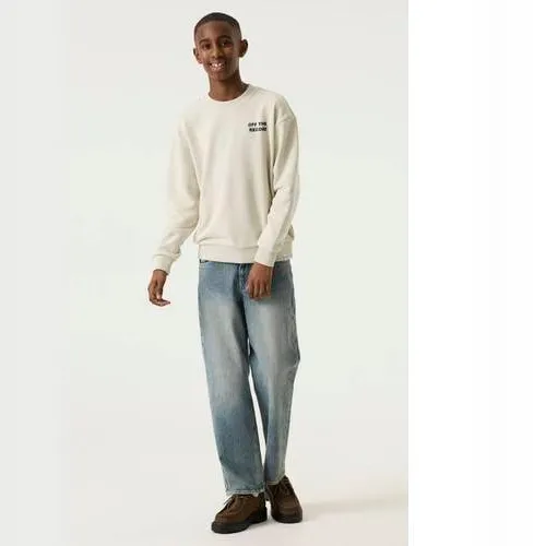 Garcia katoenen rechtvallende sweater met backprint - crème, foto 5