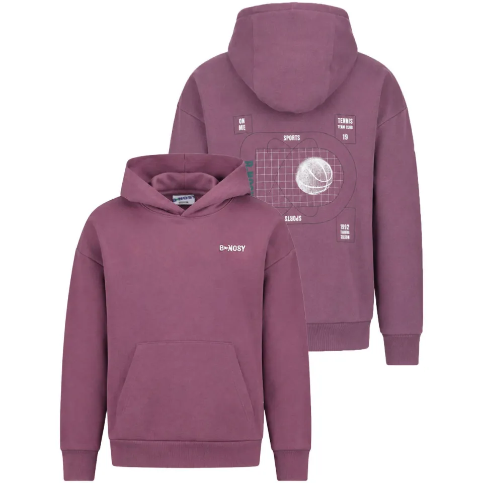 B.Nosy rechtvallende hoodie met backprint - paars, foto 4