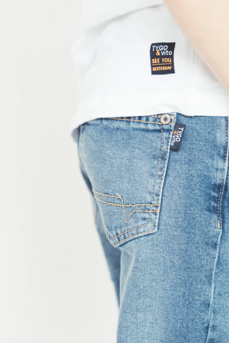 TYGO & vito regular waist regular fit jeans medium blue denim, foto 6