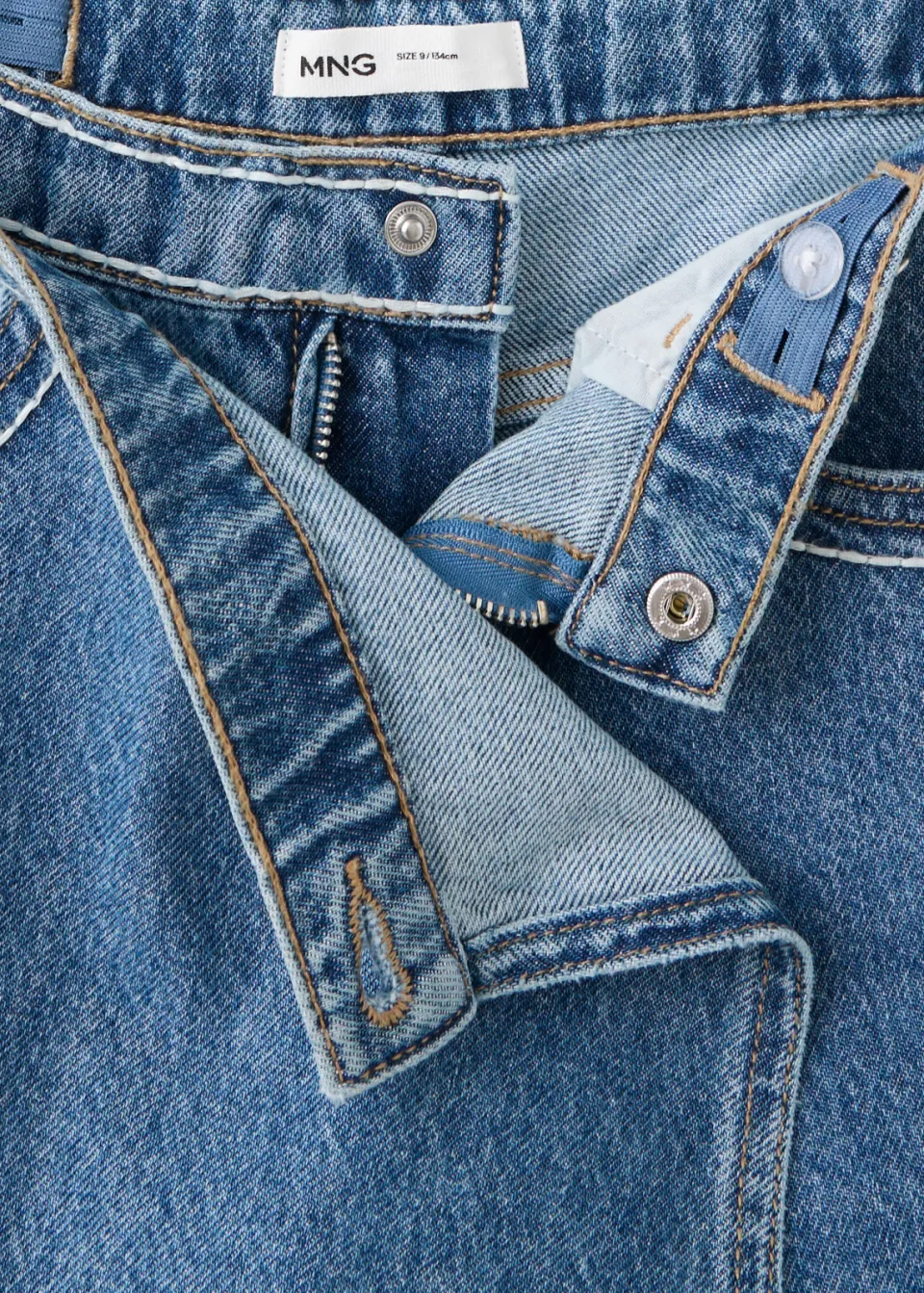 Mango Kids spijkerskort middelblauw medium blue denim, foto 7