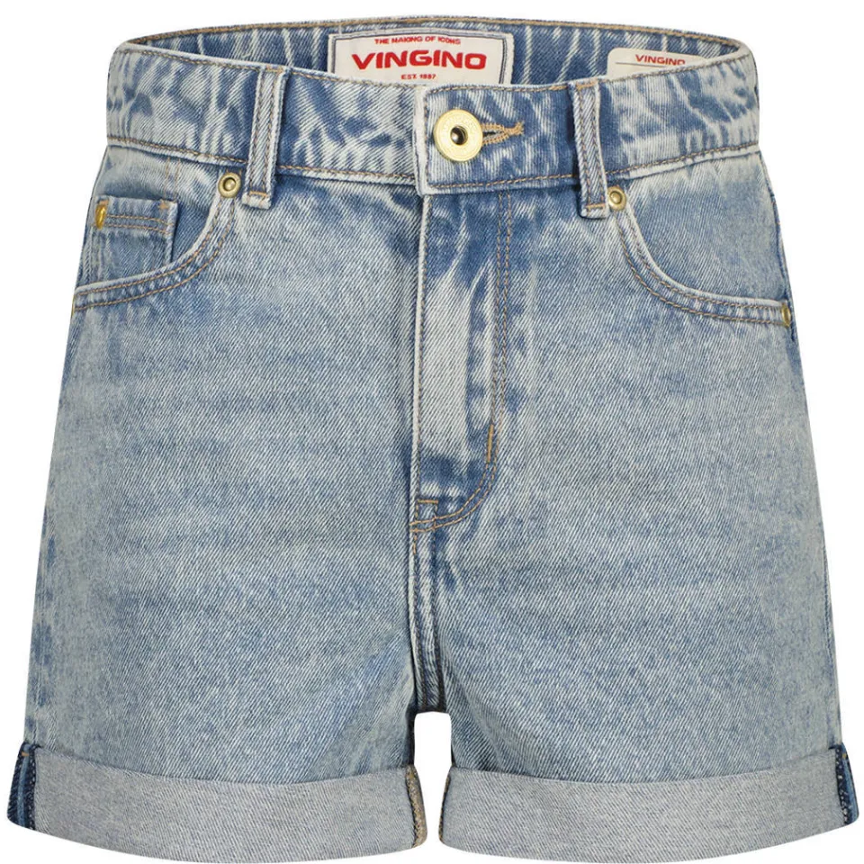Vingino relaxed jeansshort lichtblauw denim, foto 3