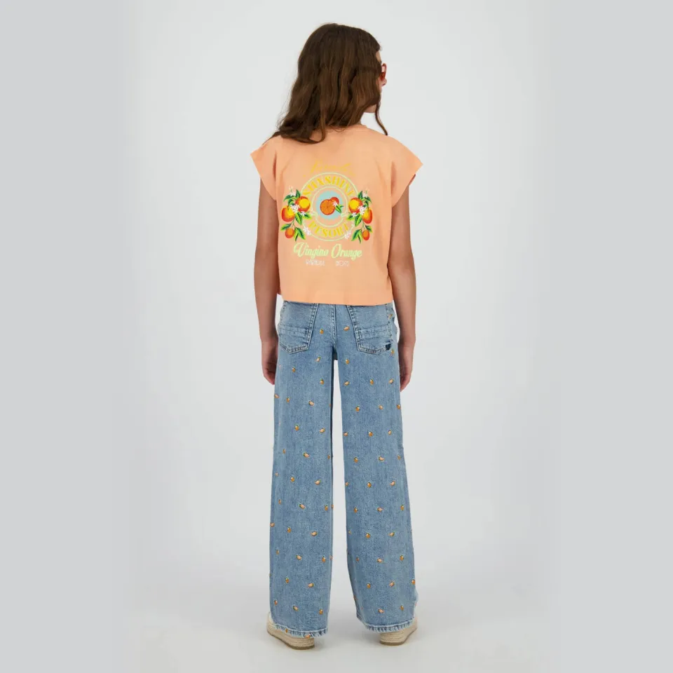 Vingino T-shirt met backprint lichtoranje, foto 4