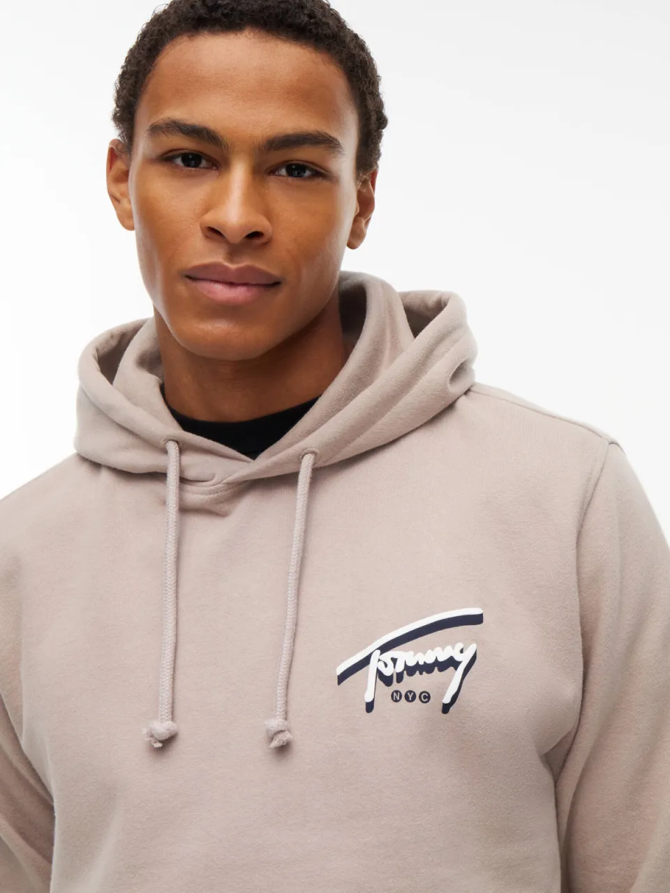 Tommy Jeans regular fit hoodie met logo - limestone dust, foto 4