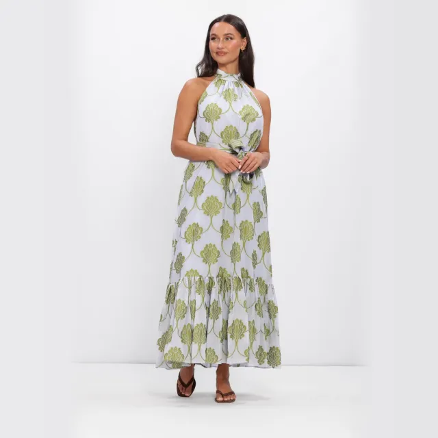 AMAYA Amsterdam Lucia maxi jurk lichtblauw