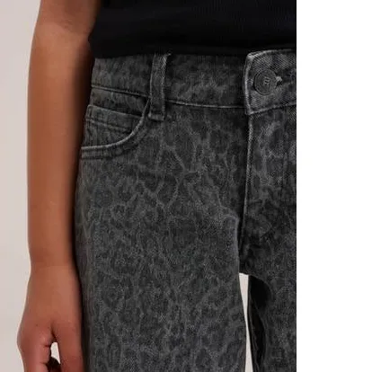 WE Fashion barrel jeans met panterprint - grey denim, foto 4