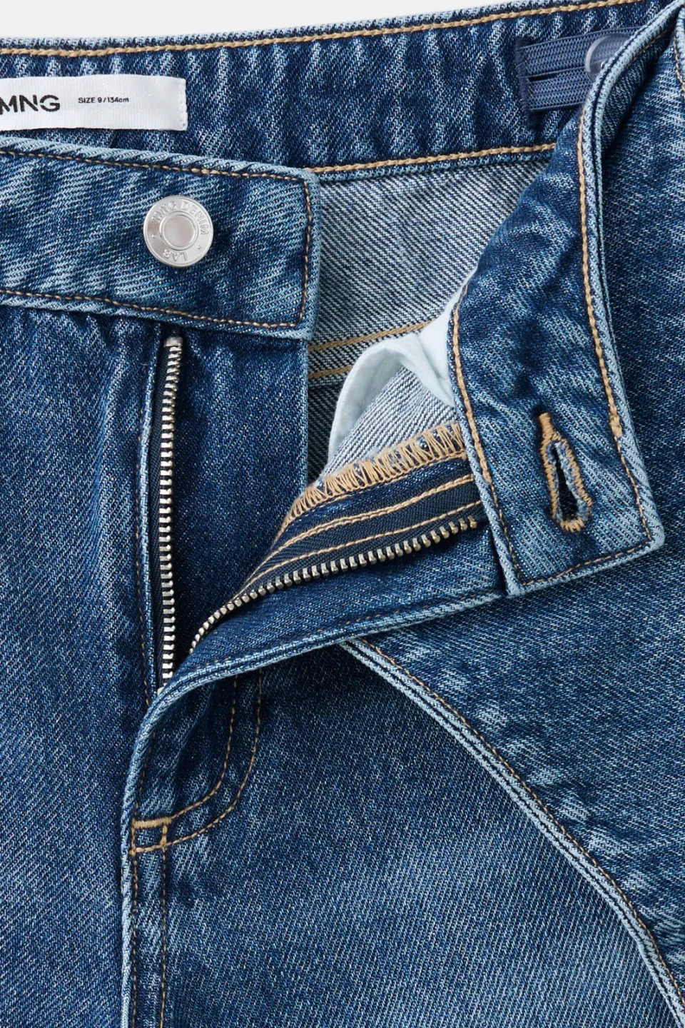 Mango Kids regular waist wide leg jeans - mediumblauw, foto 4