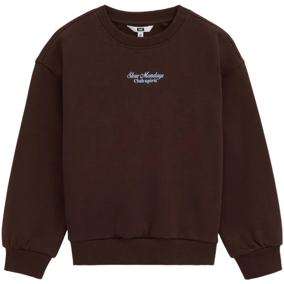 WE Fashion junior sweater met backprint - donkerbruin/lichtblauw, foto 2