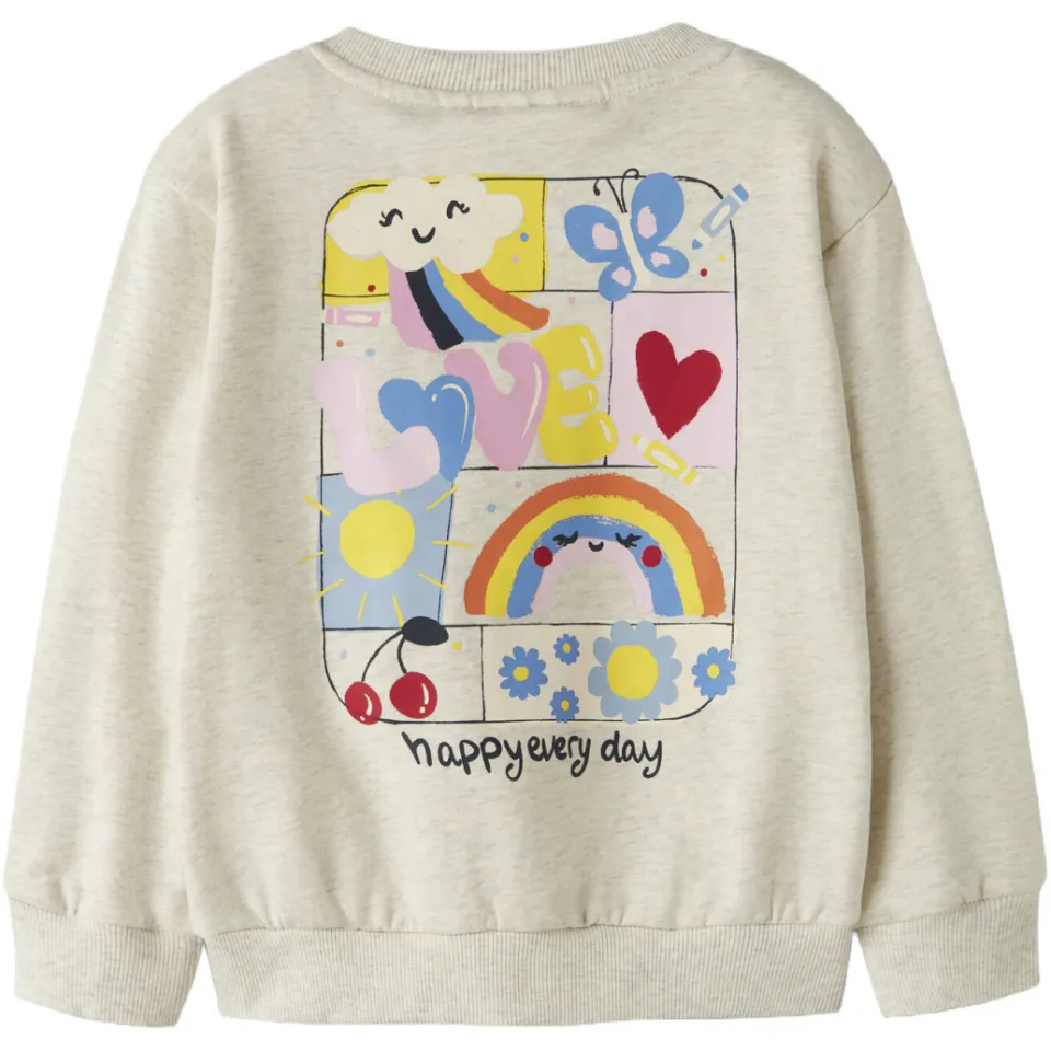 NAME IT MINI rechtvallende sweater met backprint - beige, foto 3
