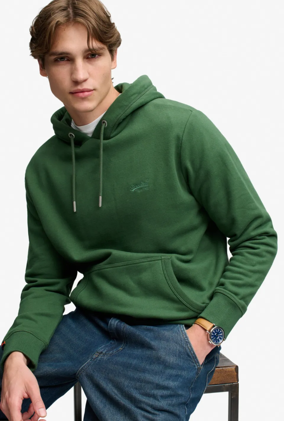 Superdry regular fit hoodie - groen, foto 4
