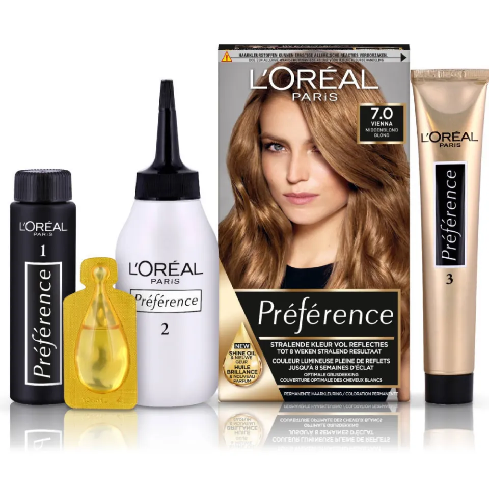 L'oréal Préférence 7.0 haarkleurmiddel middenblond 7.0 middenblond, foto 2