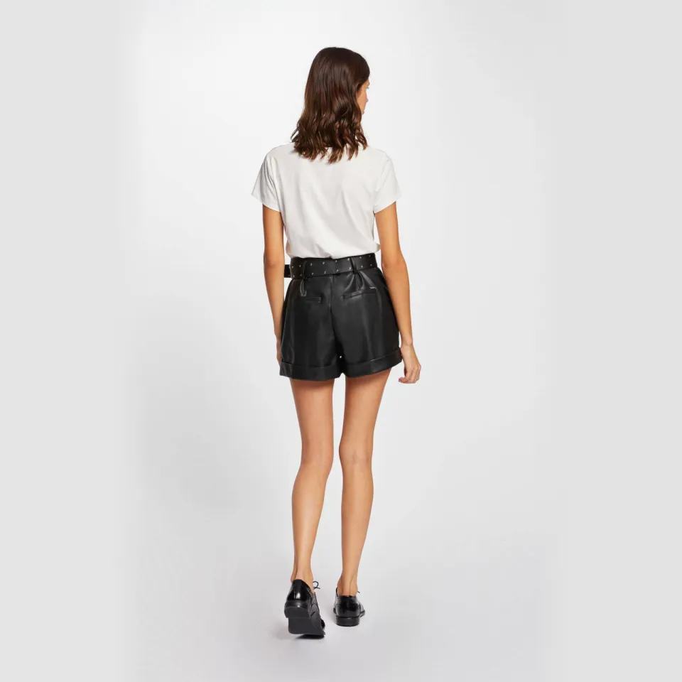 Morgan Shinga imitatieleren korte broek zwart, foto 3