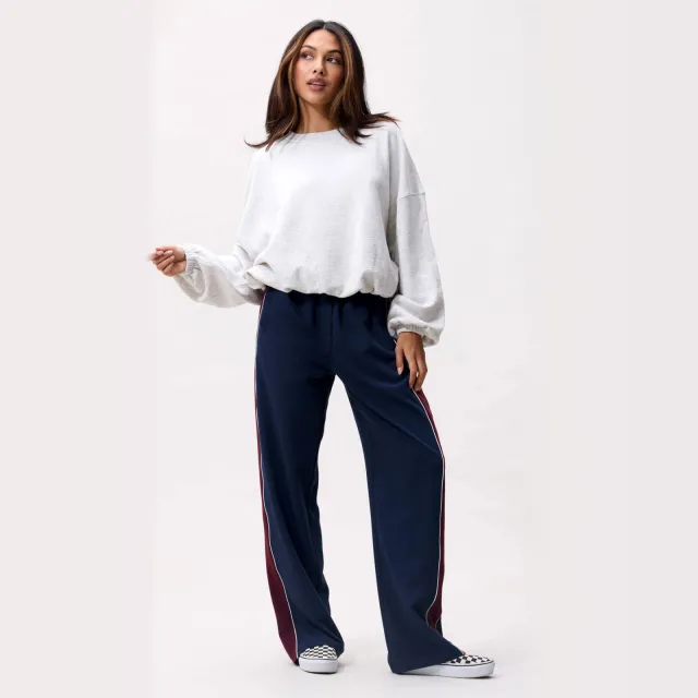 Catwalk Junkie katoenen oversized sweater met backprint - grijs Lichtgrijs