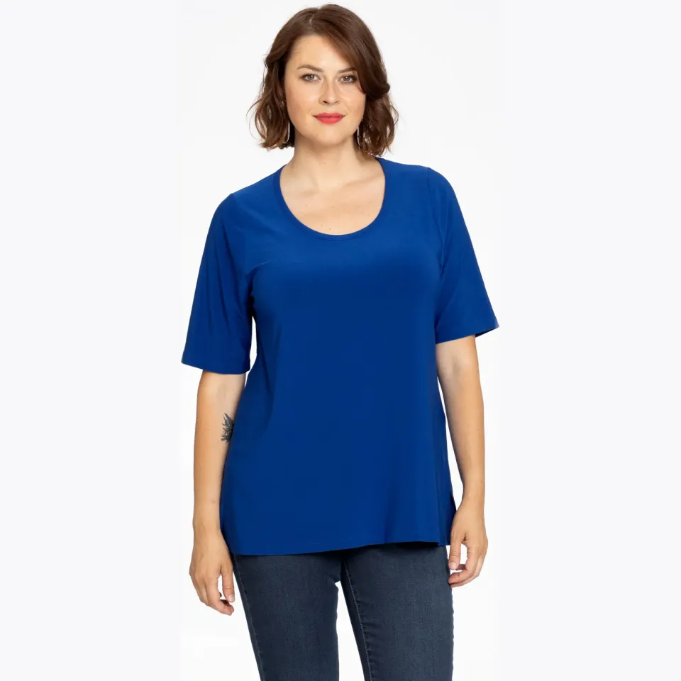 Yoek T-shirt A-lijn blauw