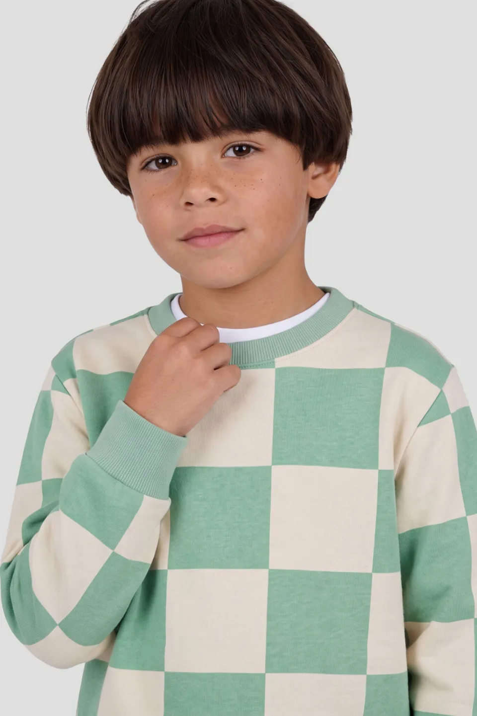 Orange Stars geruite sweater - mintgroen, foto 5