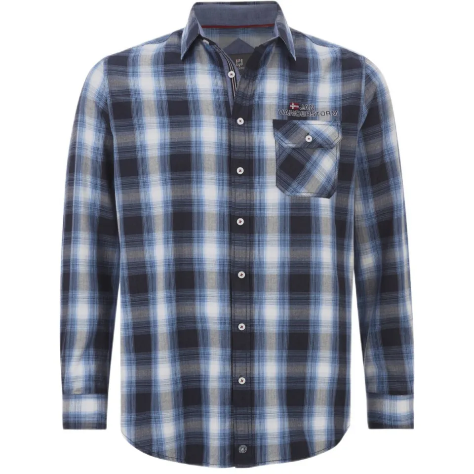 Jan Vanderstorm casual overhemd blauw, foto 2