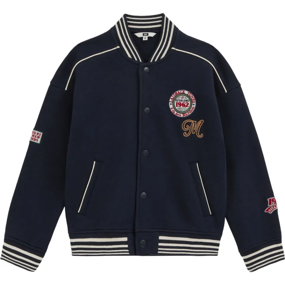 WE Fashion baseballjack met patches donkerblauw, foto 2