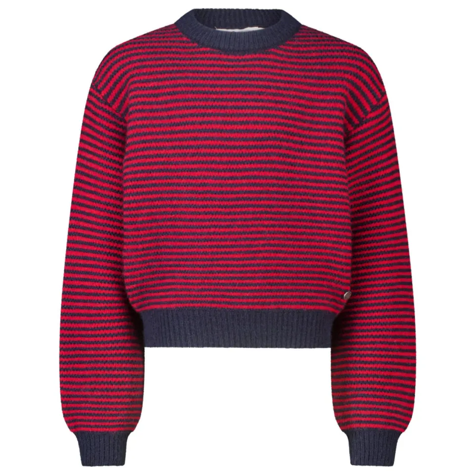 America Today gebreide gestreepte trui - rood/donkerblauw, foto 2
