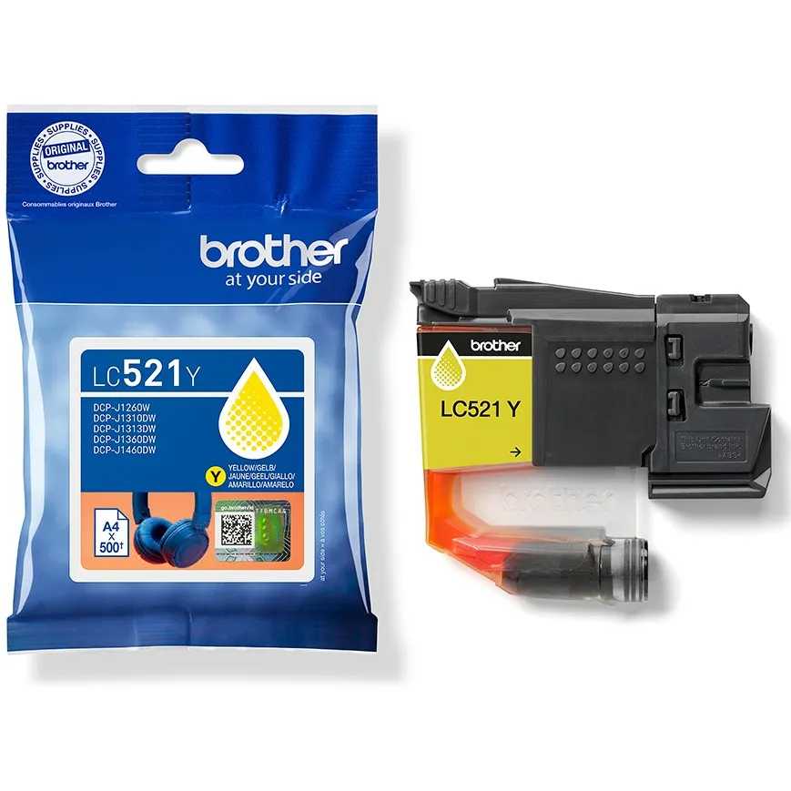 Brother LC-521Y inktcartridge geel, foto 4