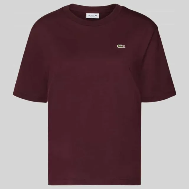 Lacoste relaxed fit T-shirt van puur katoen donkerrood, foto 2