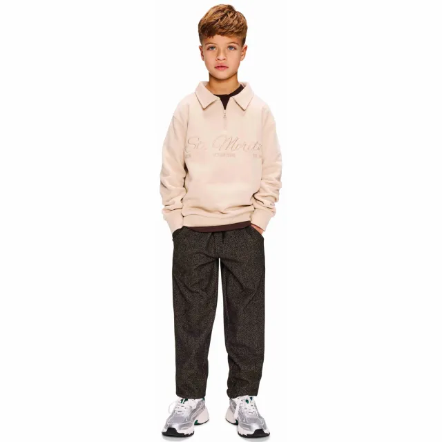 Retour Jeans sweater met borduursels en print - beige