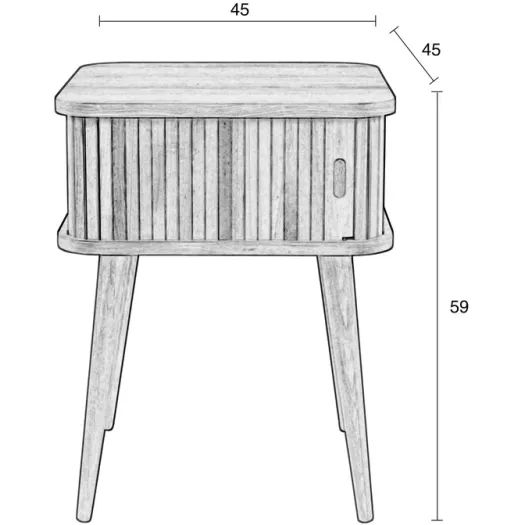Zuiver bijzettafel Barbier walnoot, foto 3