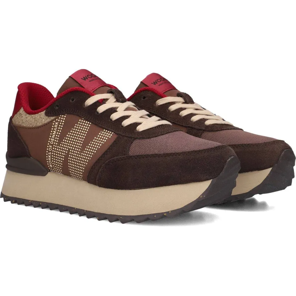 Woden Sneakers Ronja Plateau Bruin, foto 2