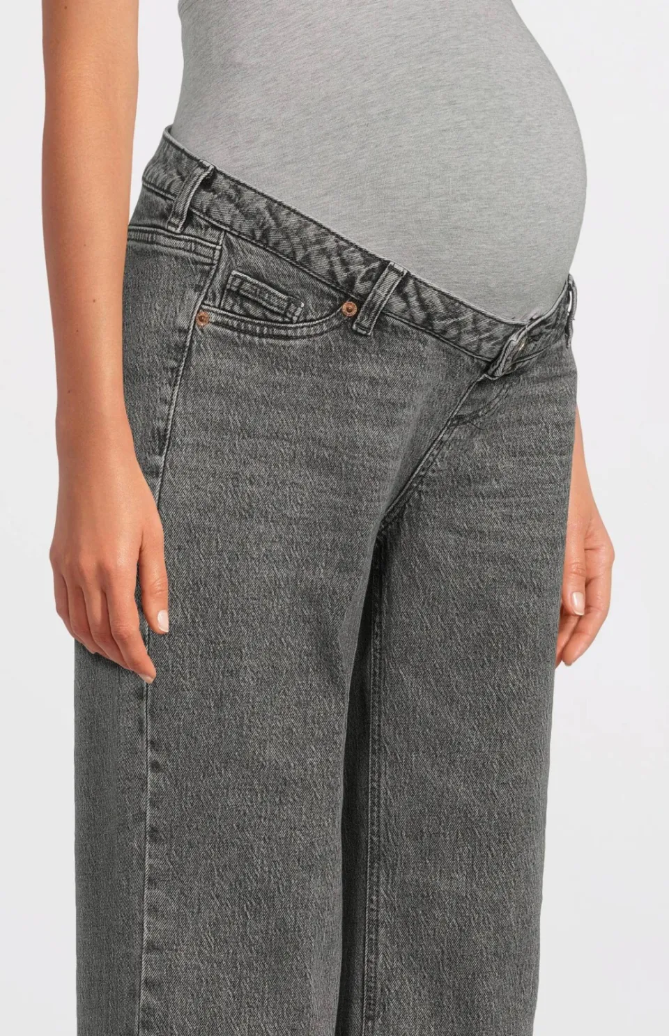 Vero Moda MATERNITY zwangerschaps wide leg jeans grey denim, foto 5