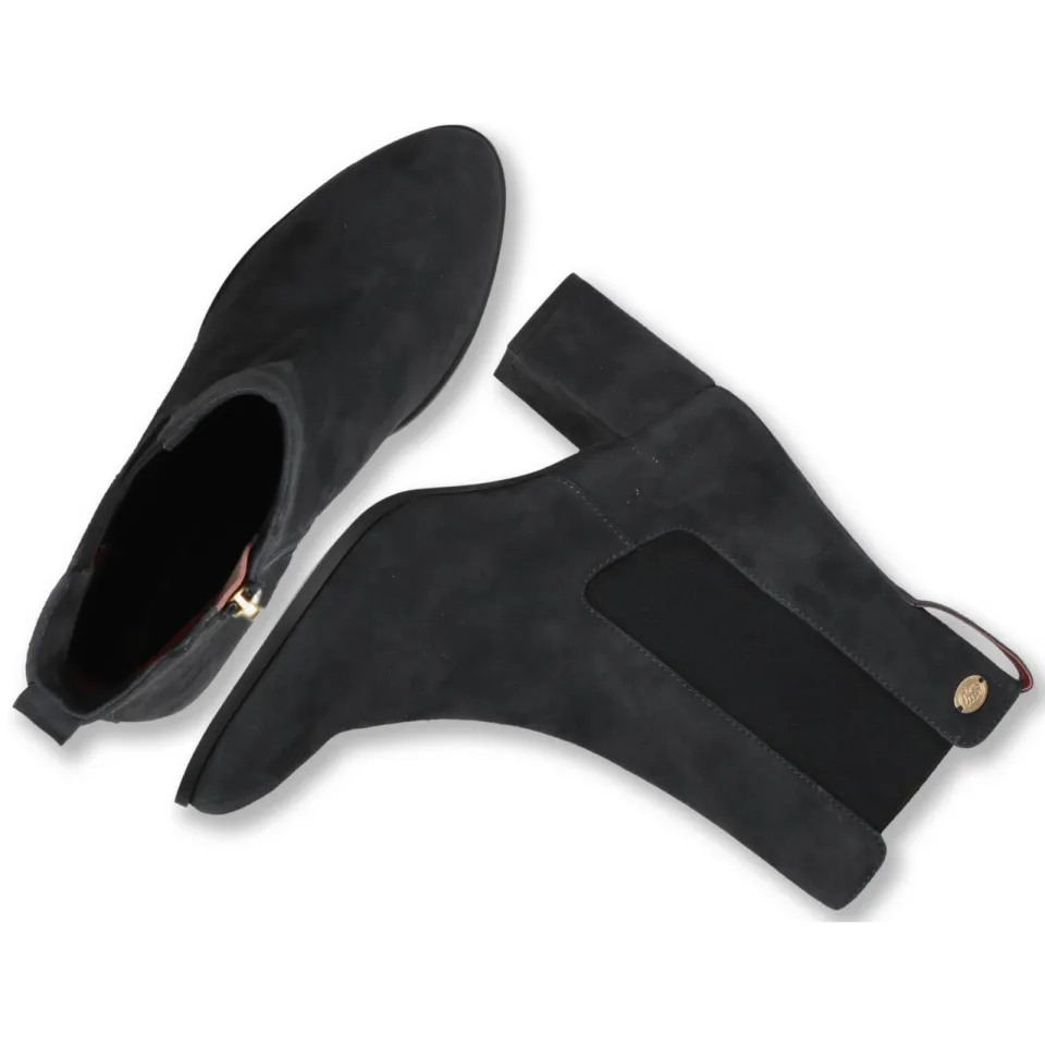 Fred de la Bretoniere Farah Chelsea leren suède chelsea boots met hak - donkerblauw, foto 4