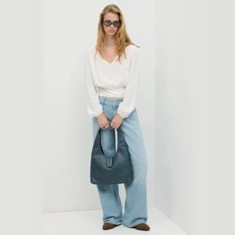 Mango blousetop met smockwerk wit, foto 3