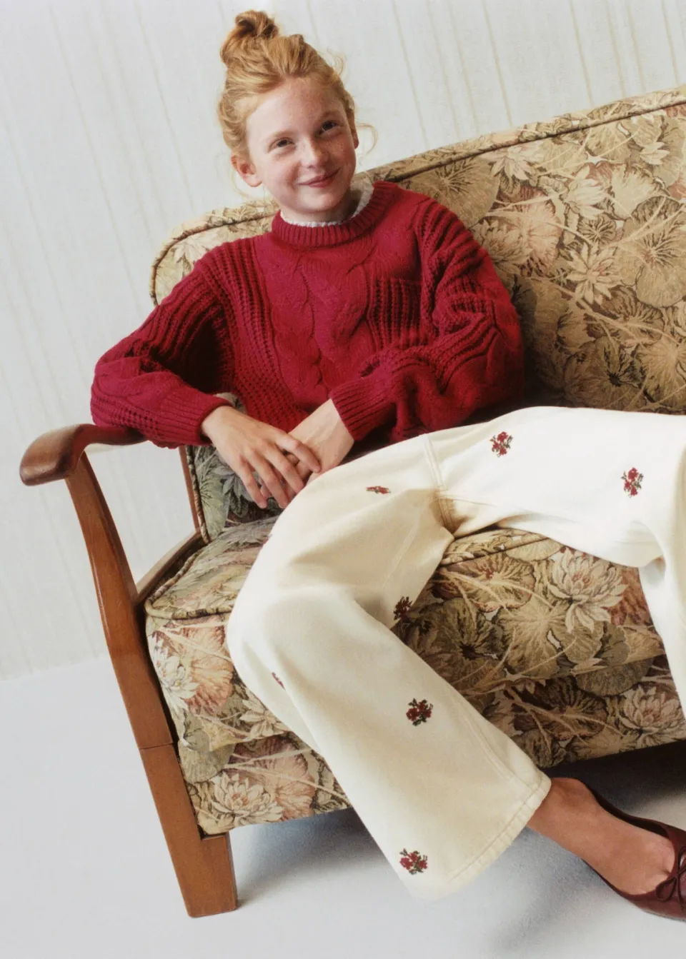 Mango Kids gebreide kabeltrui - rood