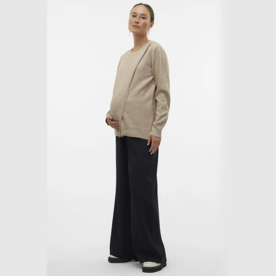 Mamalicious gebreide zwangerschapstrui - beige, foto 3