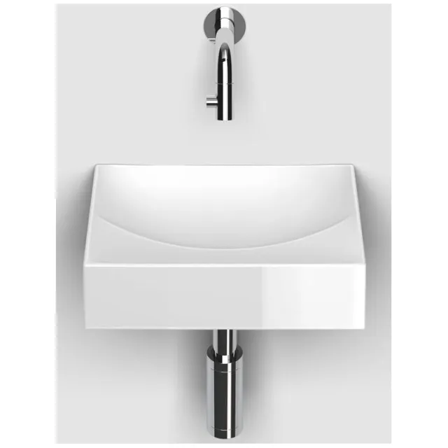 Clou Vale Fontein Zonder Kranenbank Met Geintergreerde Afvoer Glanzend Wit Keramiek 28 cm