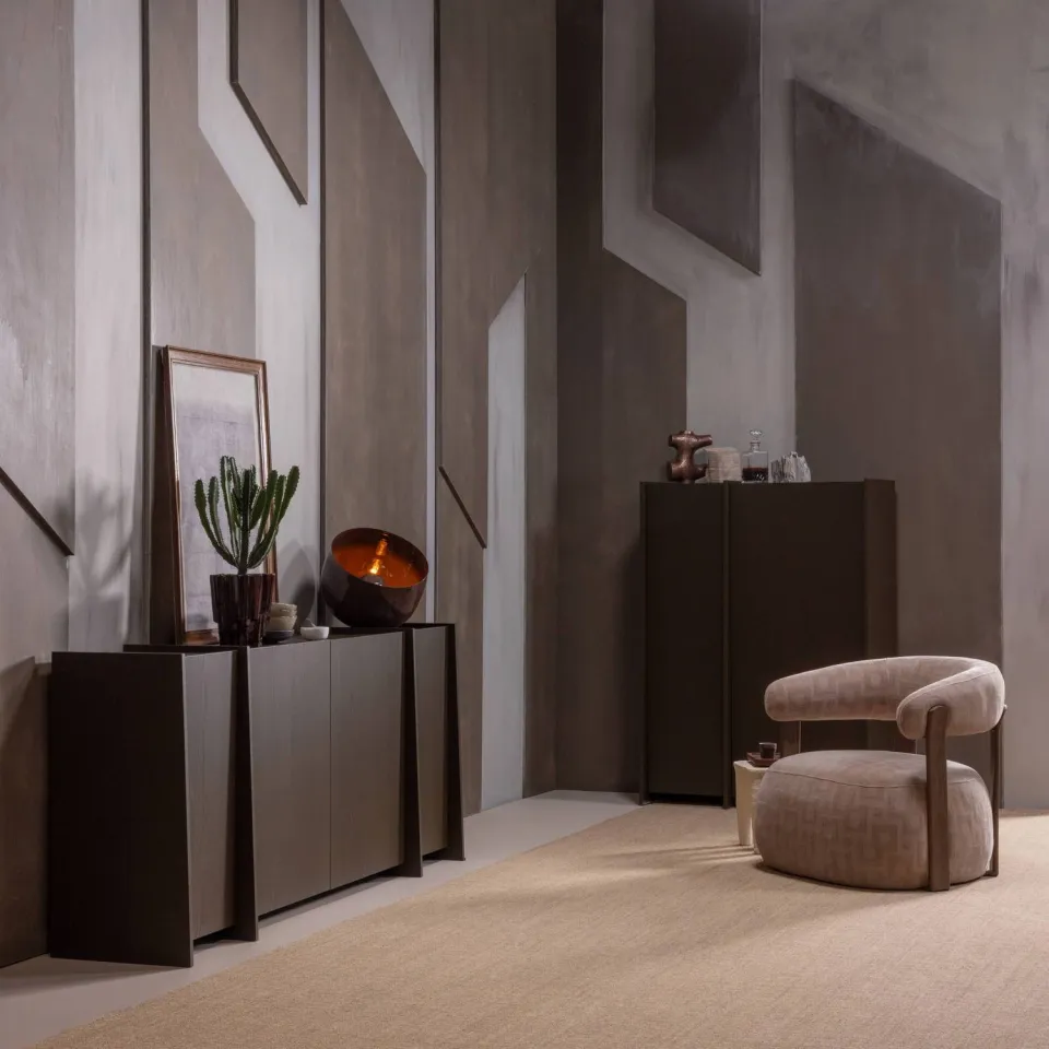 WOOOD Foon Fauteuil - Structuurstof - Bruin - 78x82x73, foto 2