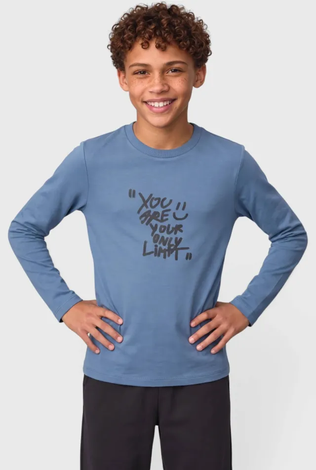 s.Oliver longsleeve met tekst blauw