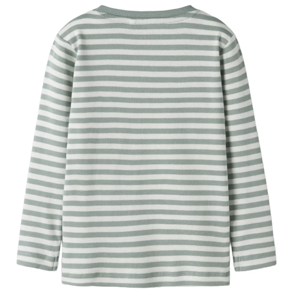 NAME IT MINI longsleeve met streepdessin lichtgroen lichtgroen/wit, foto 3