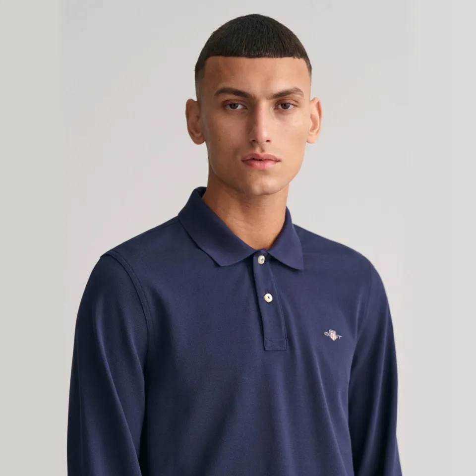 Gant regular fit piqué polo - evening blue, foto 5
