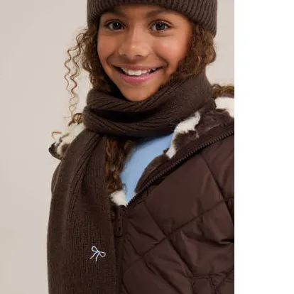 WE Fashion sjaal donkerbruin lichtblauw, foto 3
