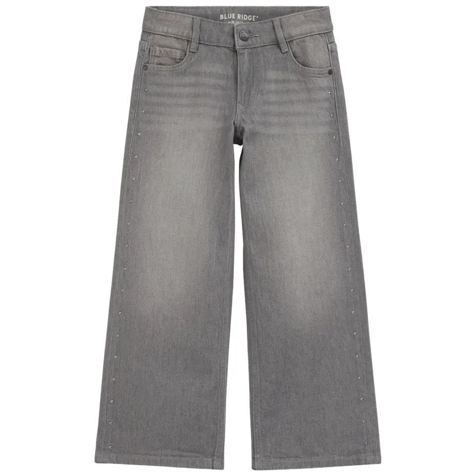 WE Fashion wide leg jeans met strass-steentjes grey denim, foto 2